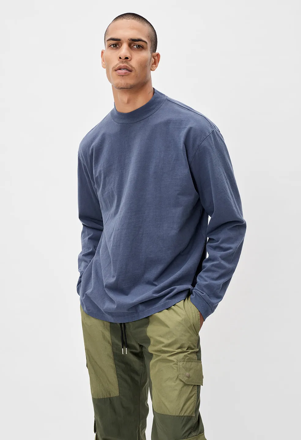 900 LS Mock Tee / Navy