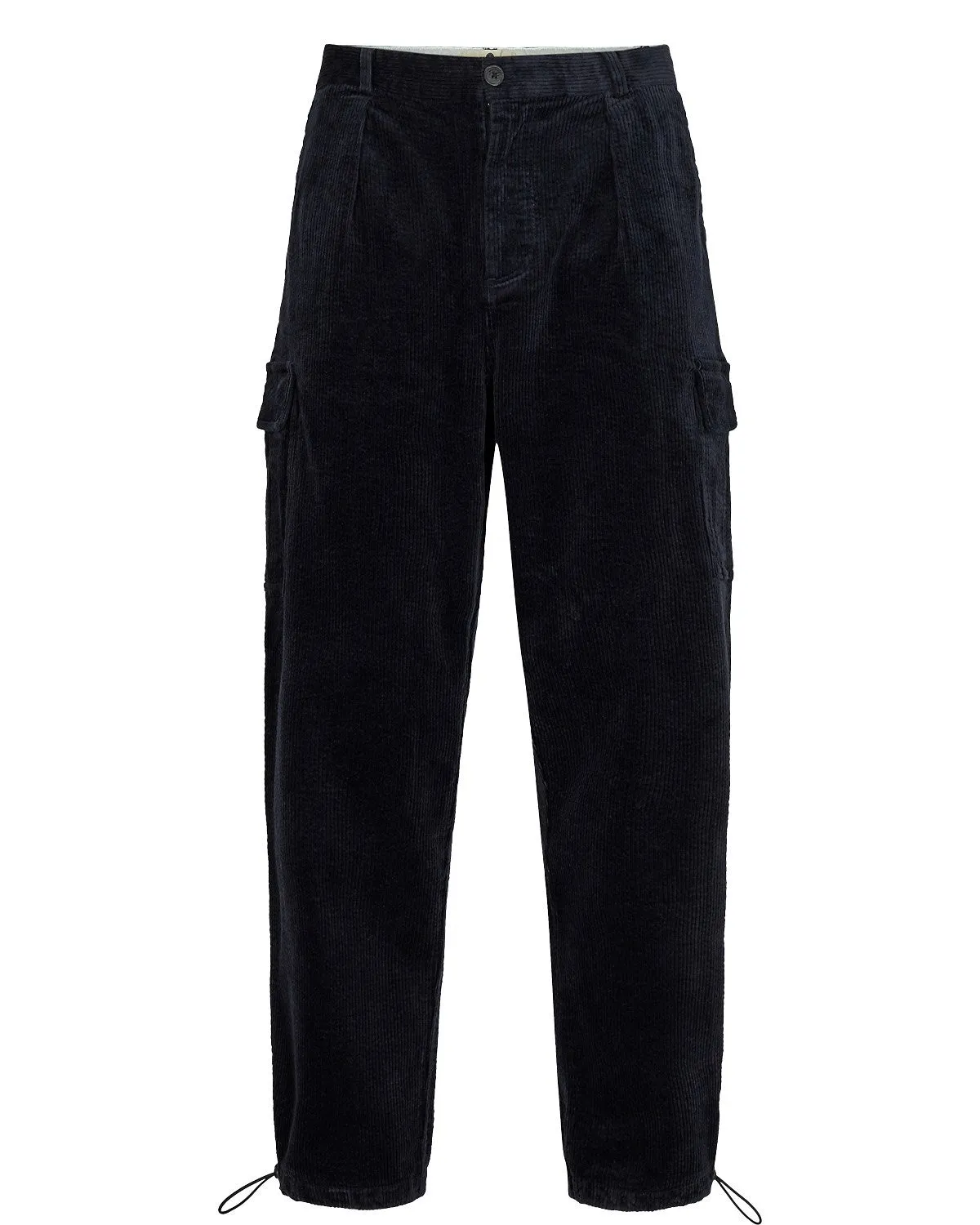 AKJAN CORD PLEAT CARGO PANTS - Sky Captain