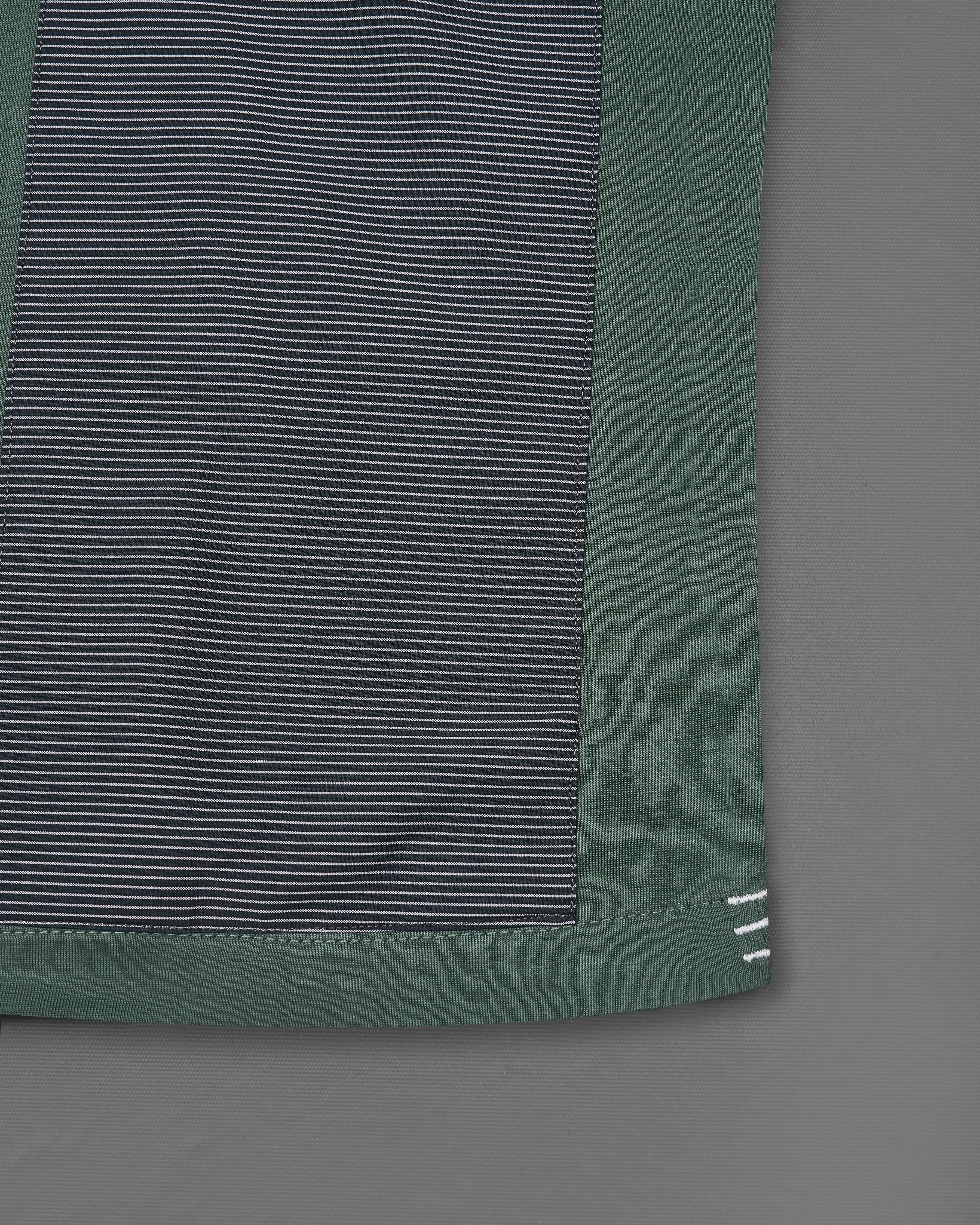 Asparagus Green with  PatchWork with Patch Pocket Premium Organic Cotton Designer T-shirt