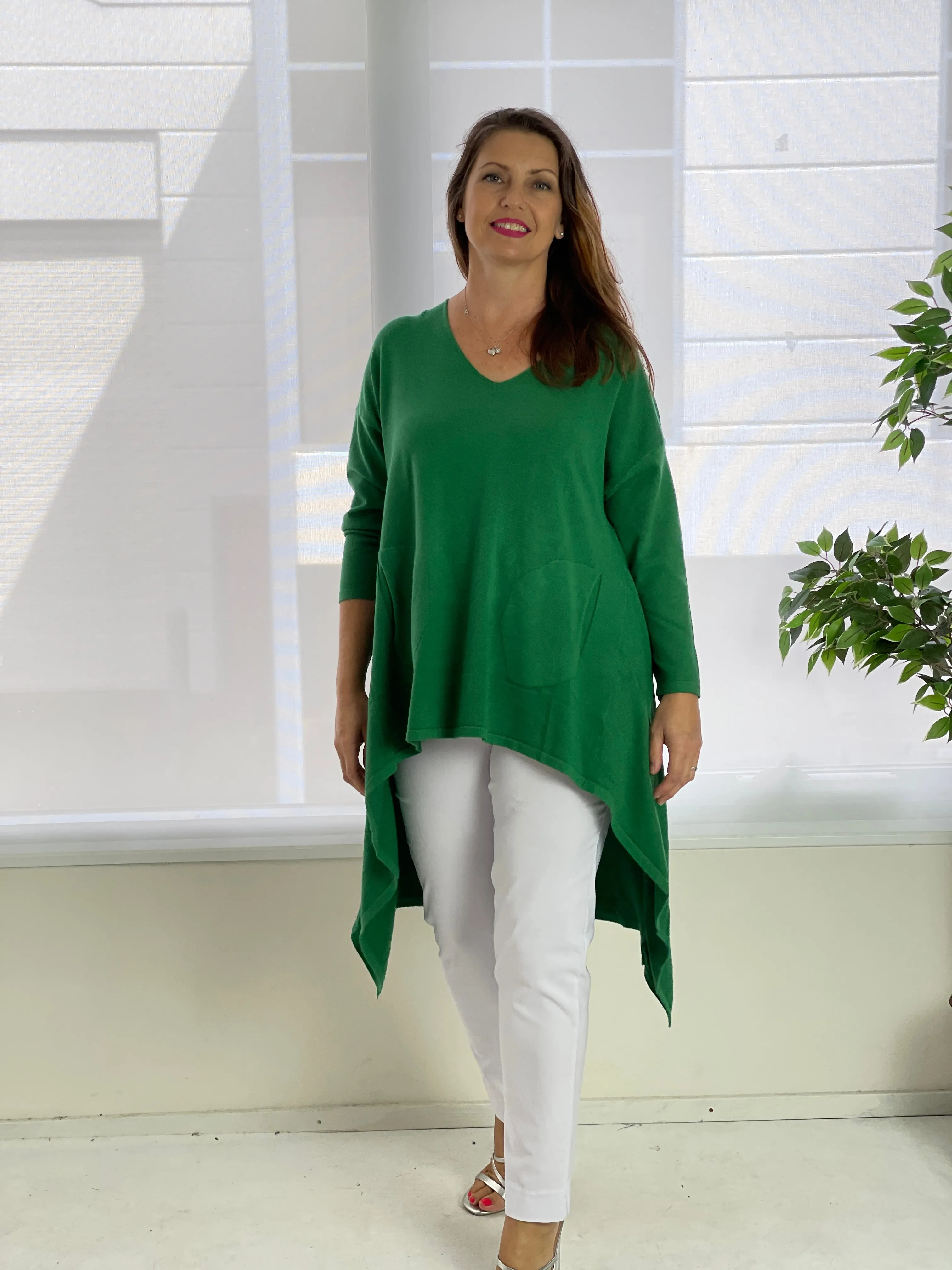 Bridget Emerald Wool Knit Tunic