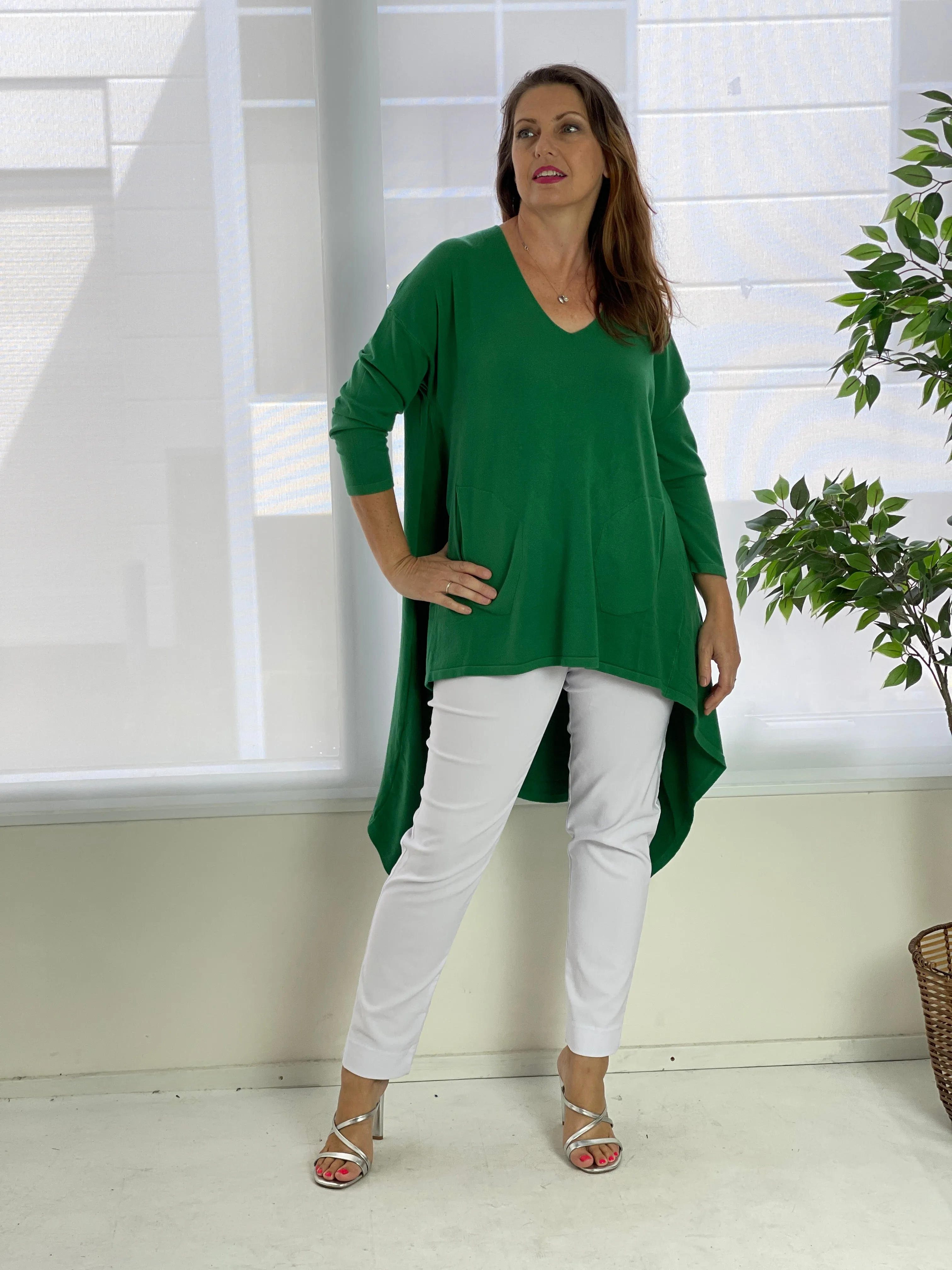 Bridget Emerald Wool Knit Tunic
