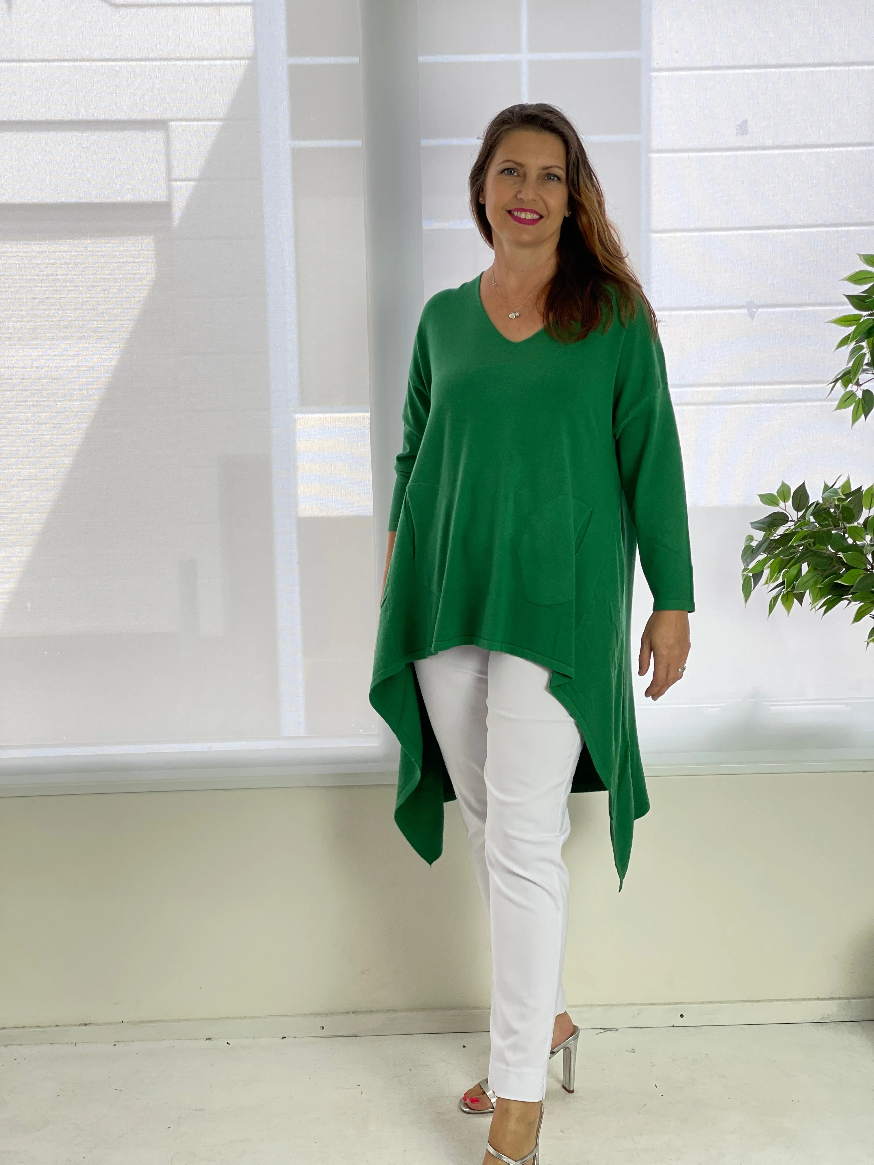 Bridget Emerald Wool Knit Tunic