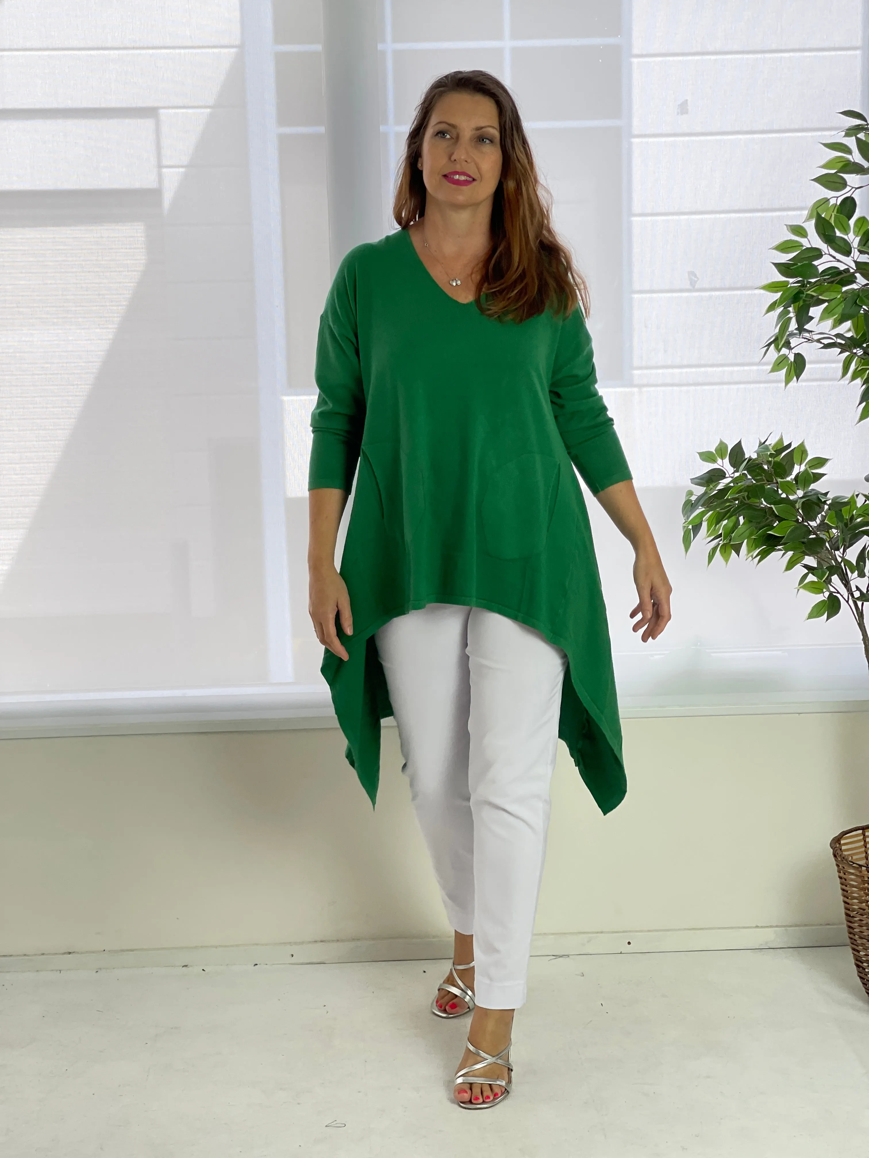 Bridget Emerald Wool Knit Tunic