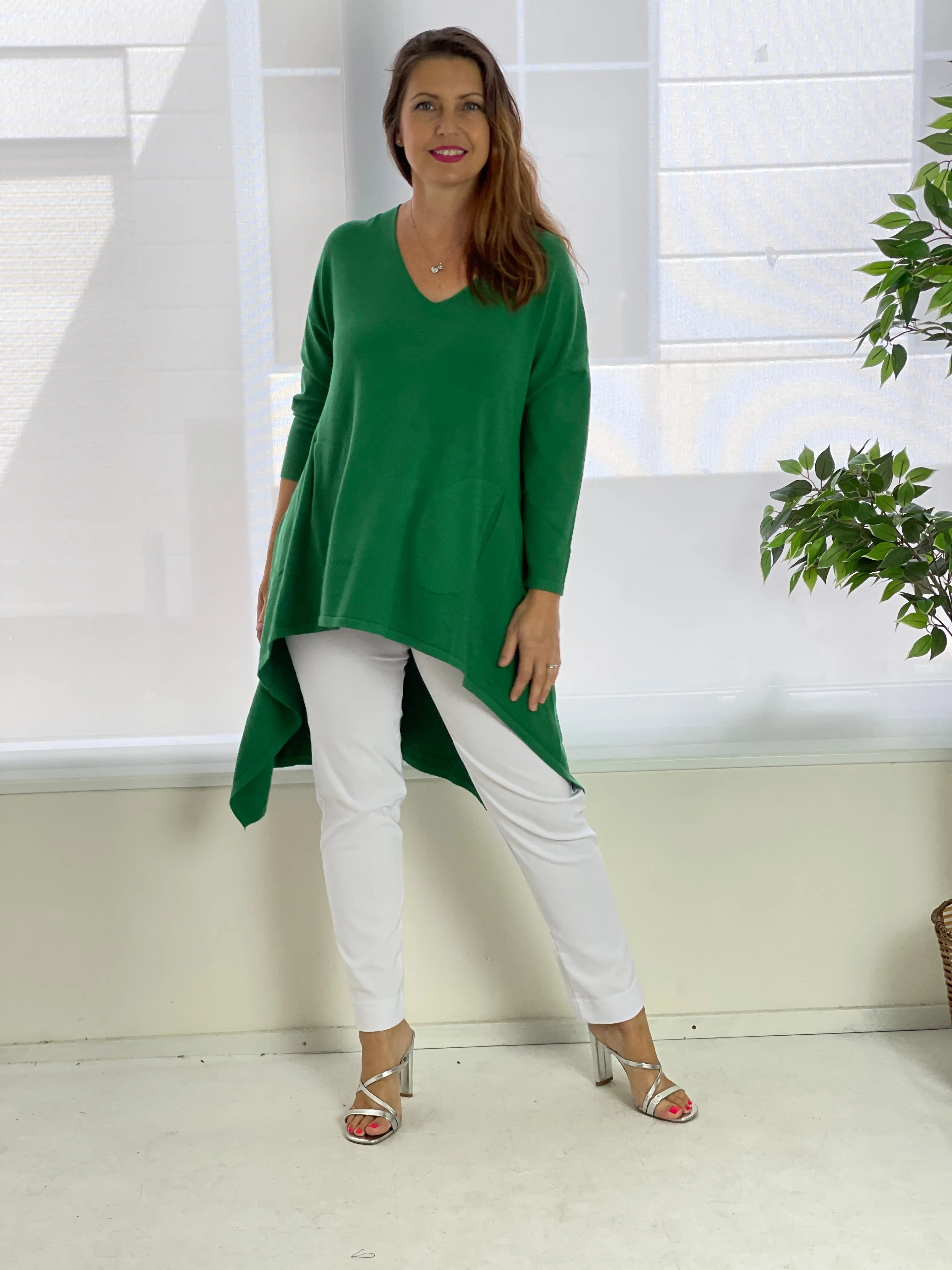 Bridget Emerald Wool Knit Tunic