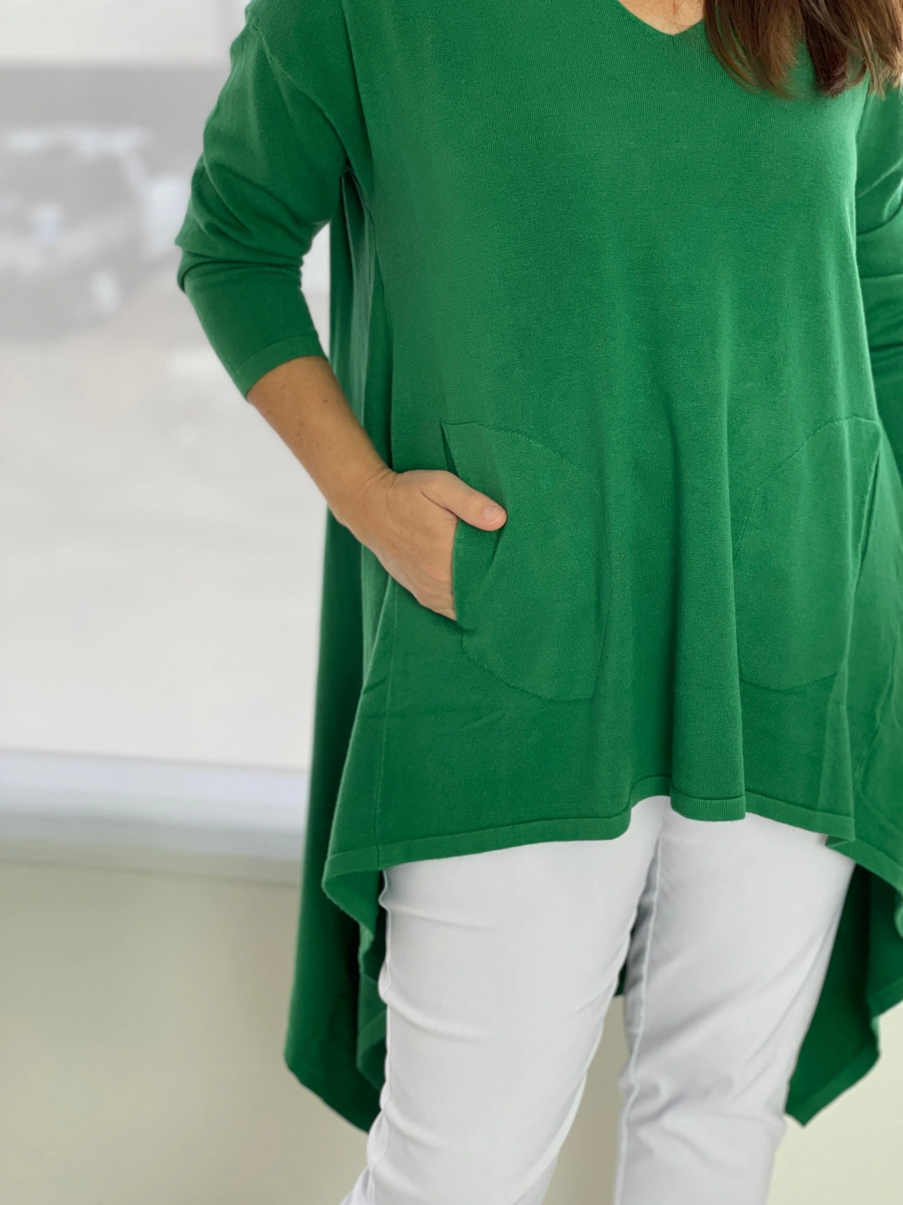 Bridget Emerald Wool Knit Tunic