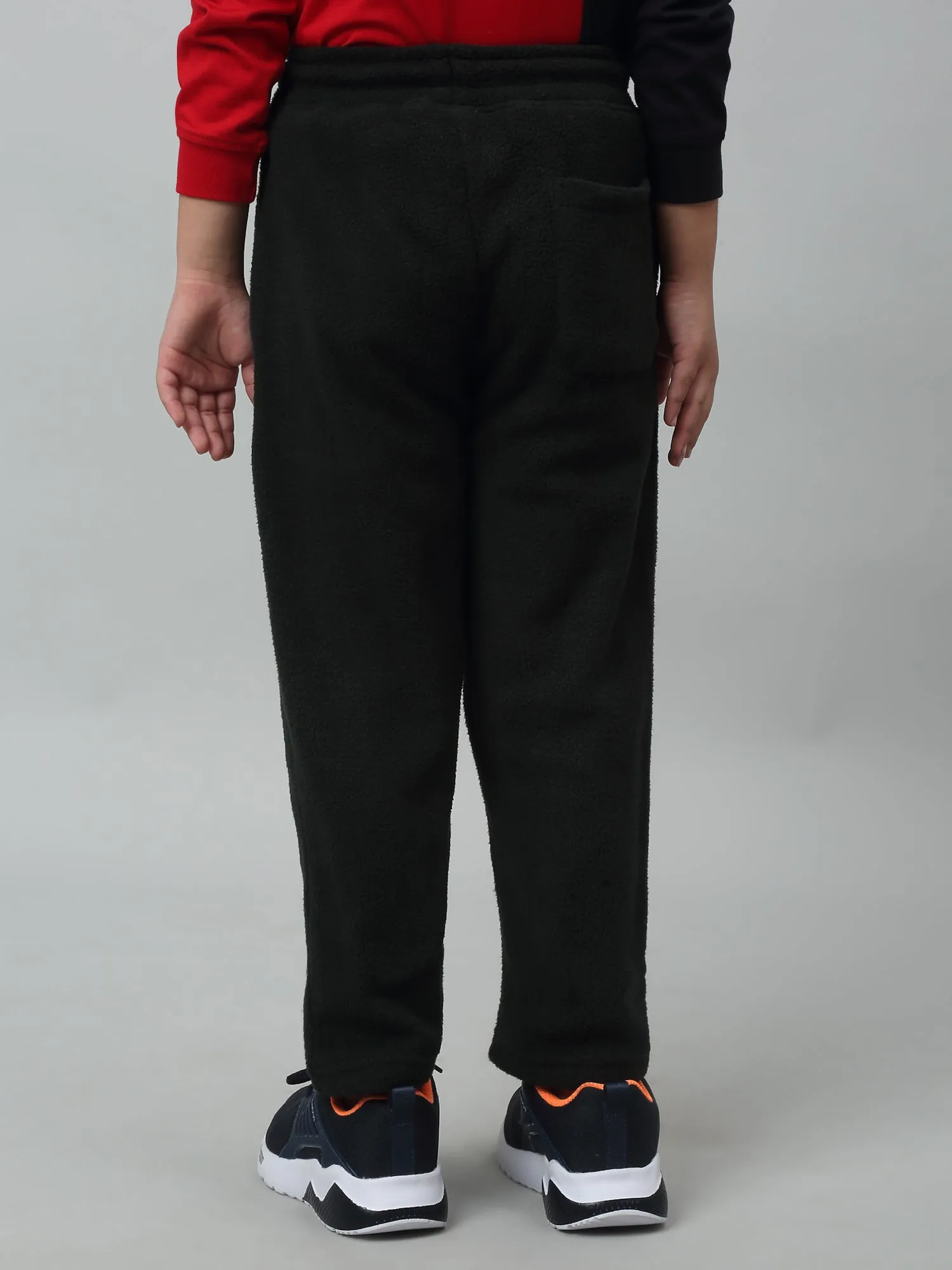 Cantabil Boys Olive Green Solid Winter Drawstring Casual Track Pant