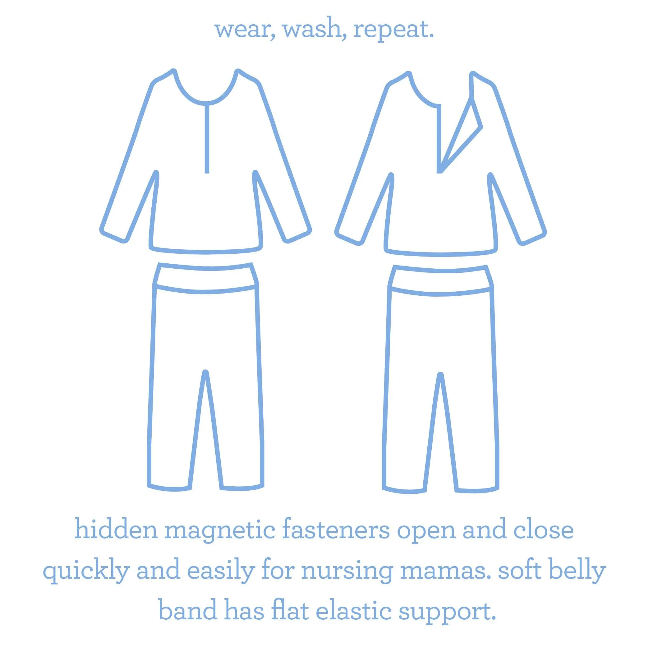 coral cay modal magnetic nursing pajama set