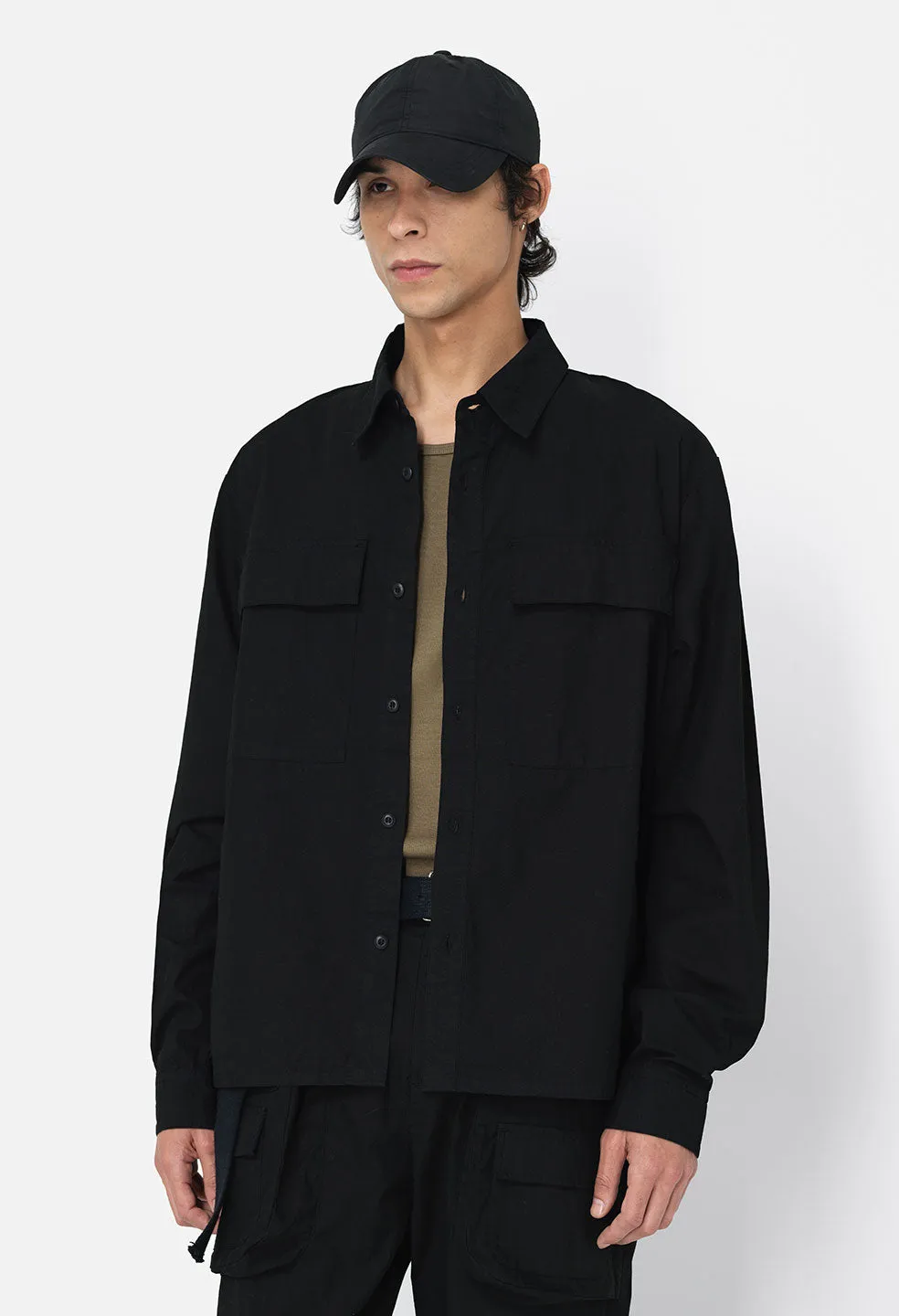 Cotton Himalayan Work Shirt / Black