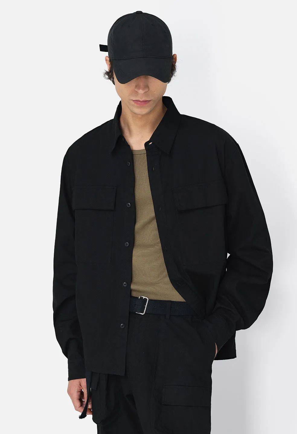 Cotton Himalayan Work Shirt / Black