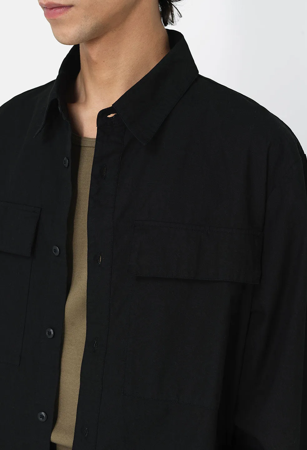 Cotton Himalayan Work Shirt / Black