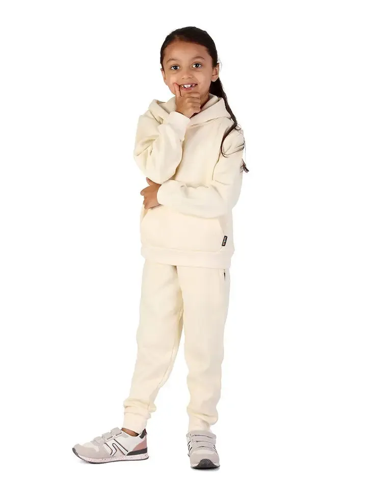 Cream Unisex Two Piece Hooded Jogging Set