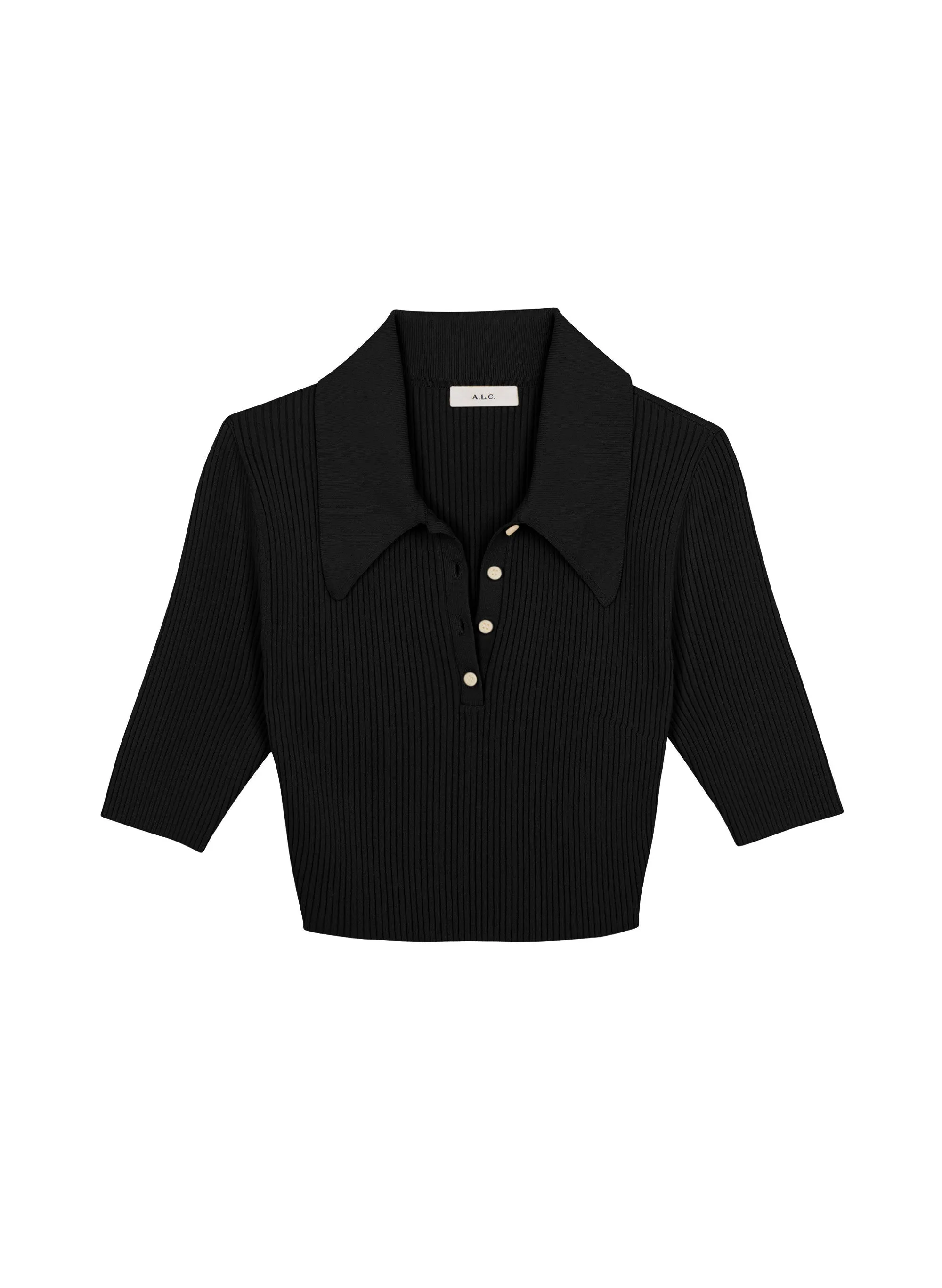 Cropped Atlas Rib Knit Top