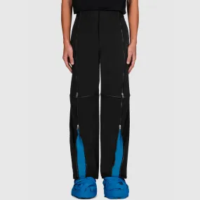 Crushed Nylon Detachable Zip Pants (Black)
