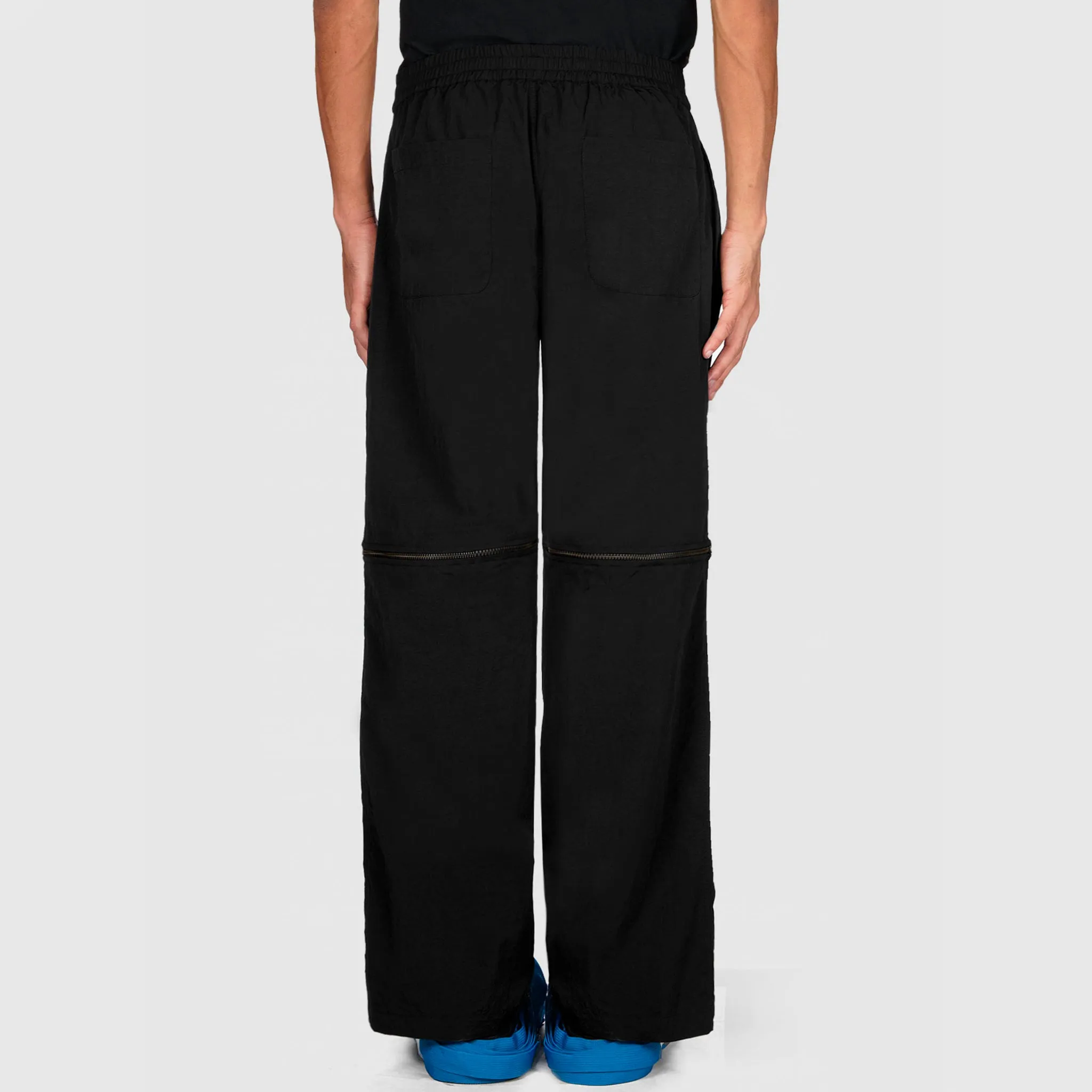 Crushed Nylon Detachable Zip Pants (Black)