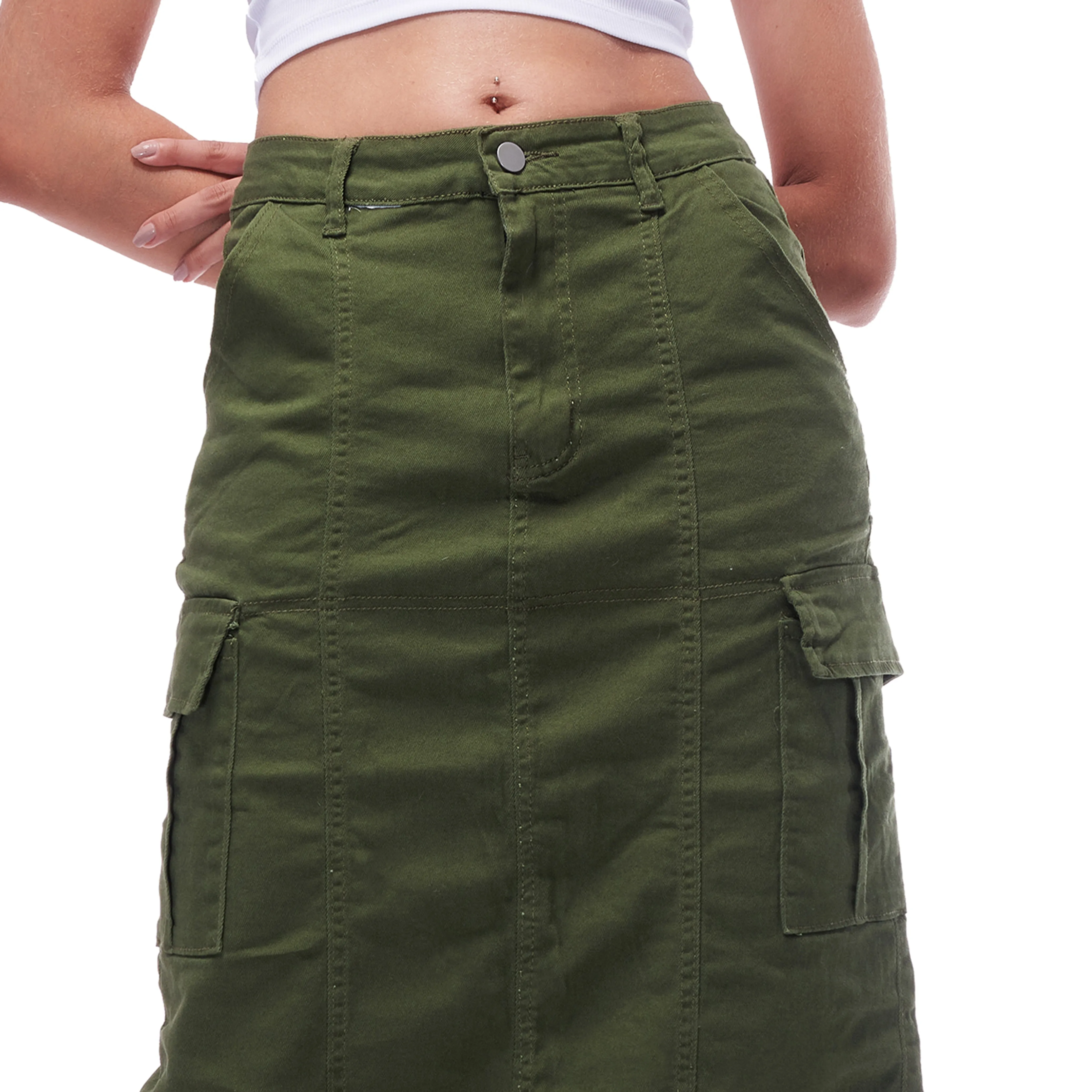 Denim Cargo Skirt