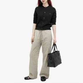 Donni The Linen Stripe Drawstring Pant Stone Stripe