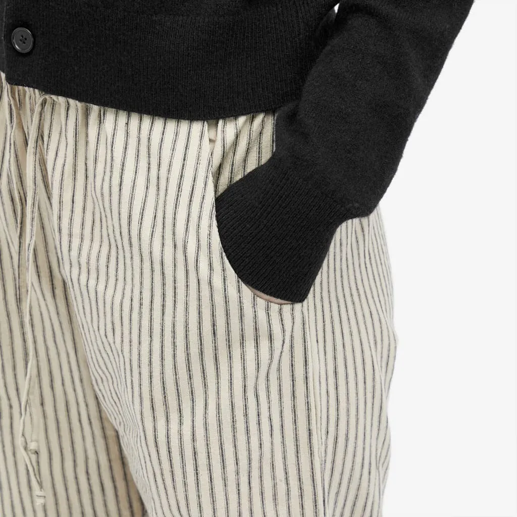 Donni The Linen Stripe Drawstring Pant Stone Stripe