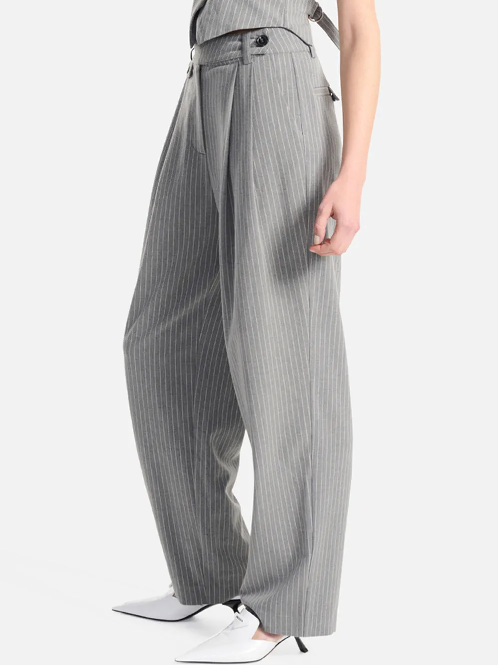 Womens Elegant High-Waisted Tailored Pants by Ena Pely