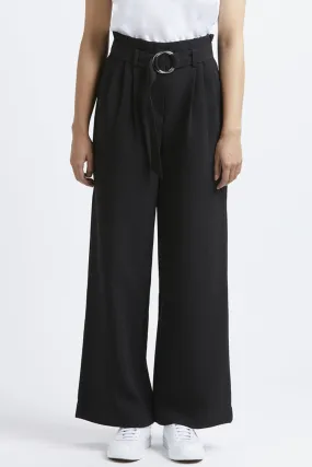Forever In Love Black Crepe Wide Leg Pant
