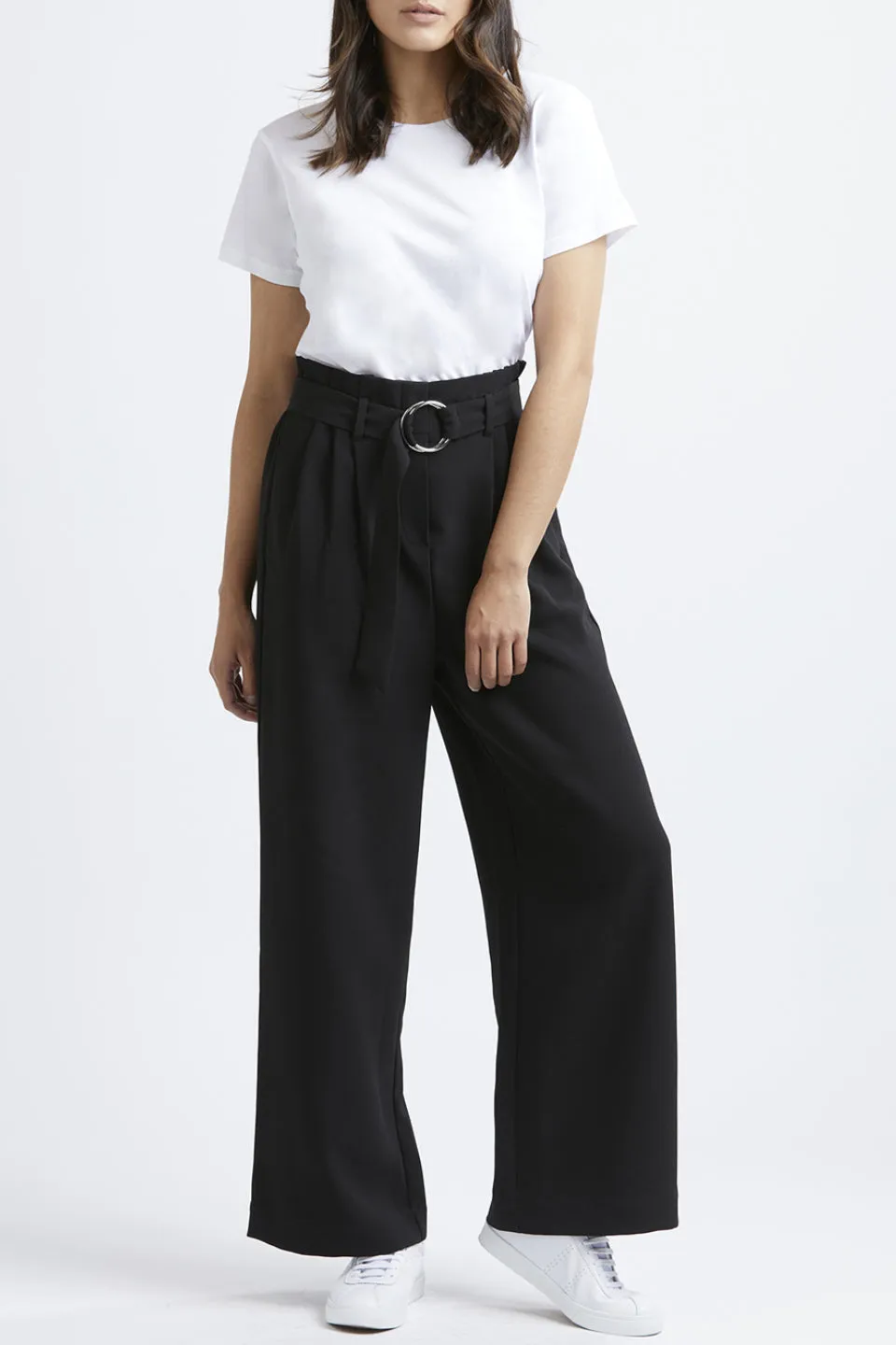 Forever In Love Black Crepe Wide Leg Pant