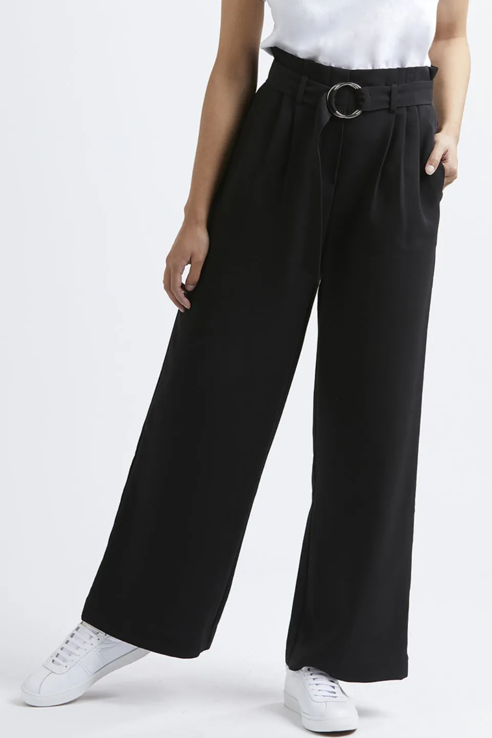 Forever In Love Black Crepe Wide Leg Pant