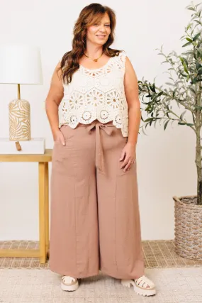 High Waisted Wide Leg Cropped Pants (S-3XL)