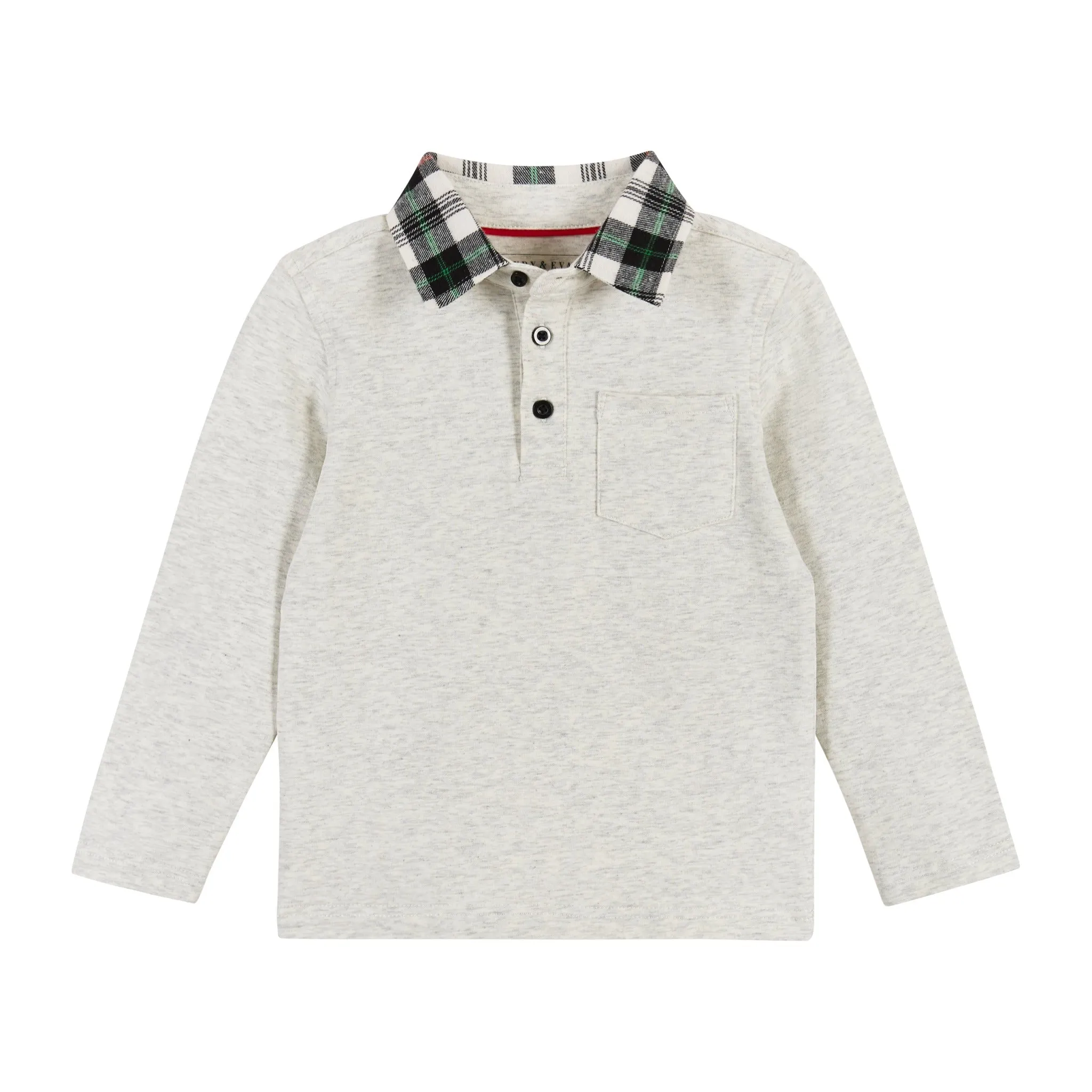 Infant Heather Cream Holiday Polo Set  | White