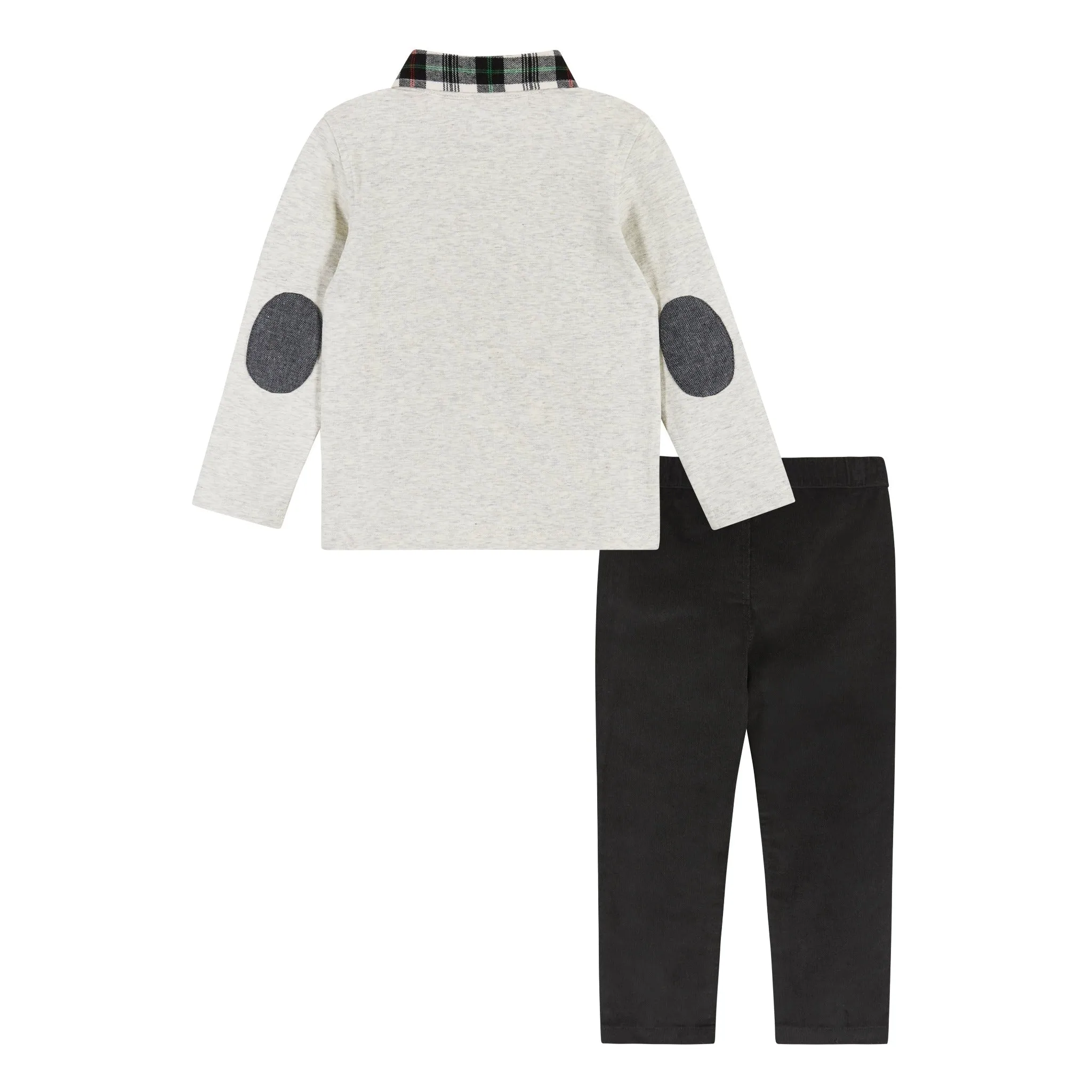 Infant Heather Cream Holiday Polo Set  | White