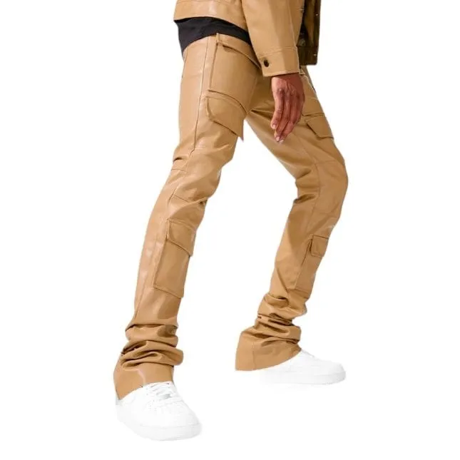 Jordan Craig Ross Mens Thriller Stacked Cargo Pants in Mocha - Model JRF1121