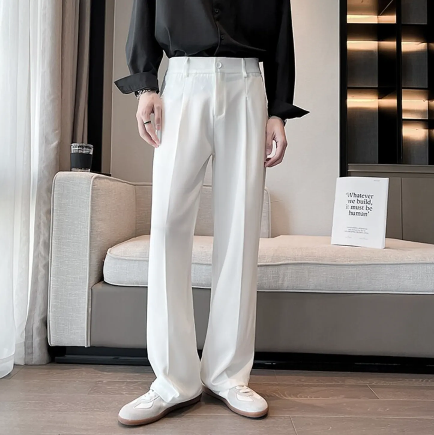 [Korean Style] 3 Colors Casual Pleated Straight Pants