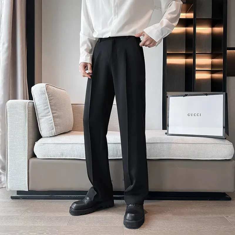 [Korean Style] 3 Colors Casual Pleated Straight Pants