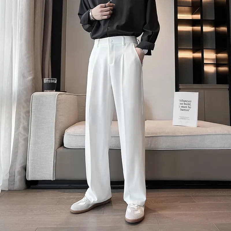 [Korean Style] 3 Colors Casual Pleated Straight Pants