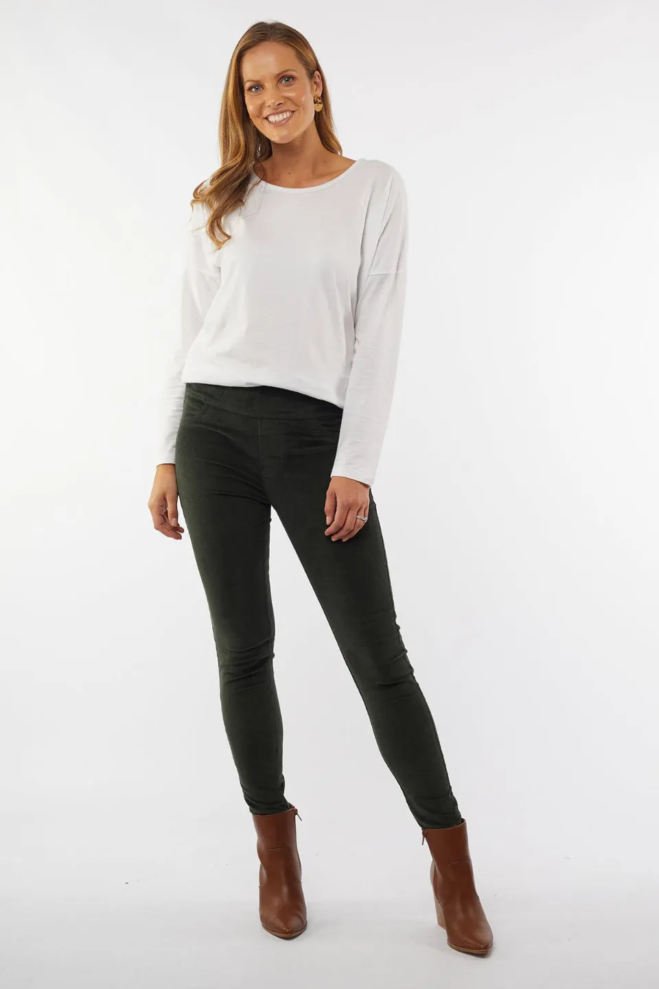 Leila Black Cord Skinny Pant