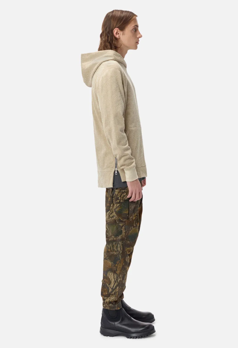 Loopwheel Nep Hooded Villain / Flax