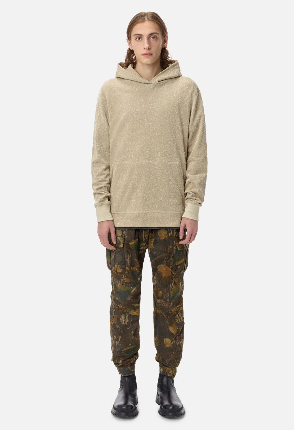 Loopwheel Nep Hooded Villain / Flax