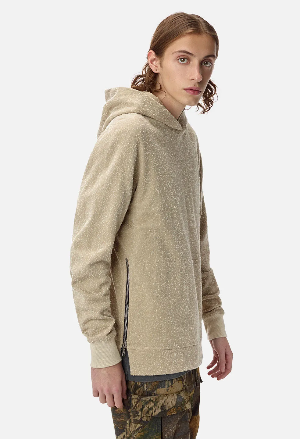 Loopwheel Nep Hooded Villain / Flax