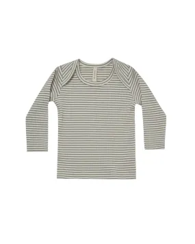 Ribbed Longsleeve Lap Tee – Fern Stripe
