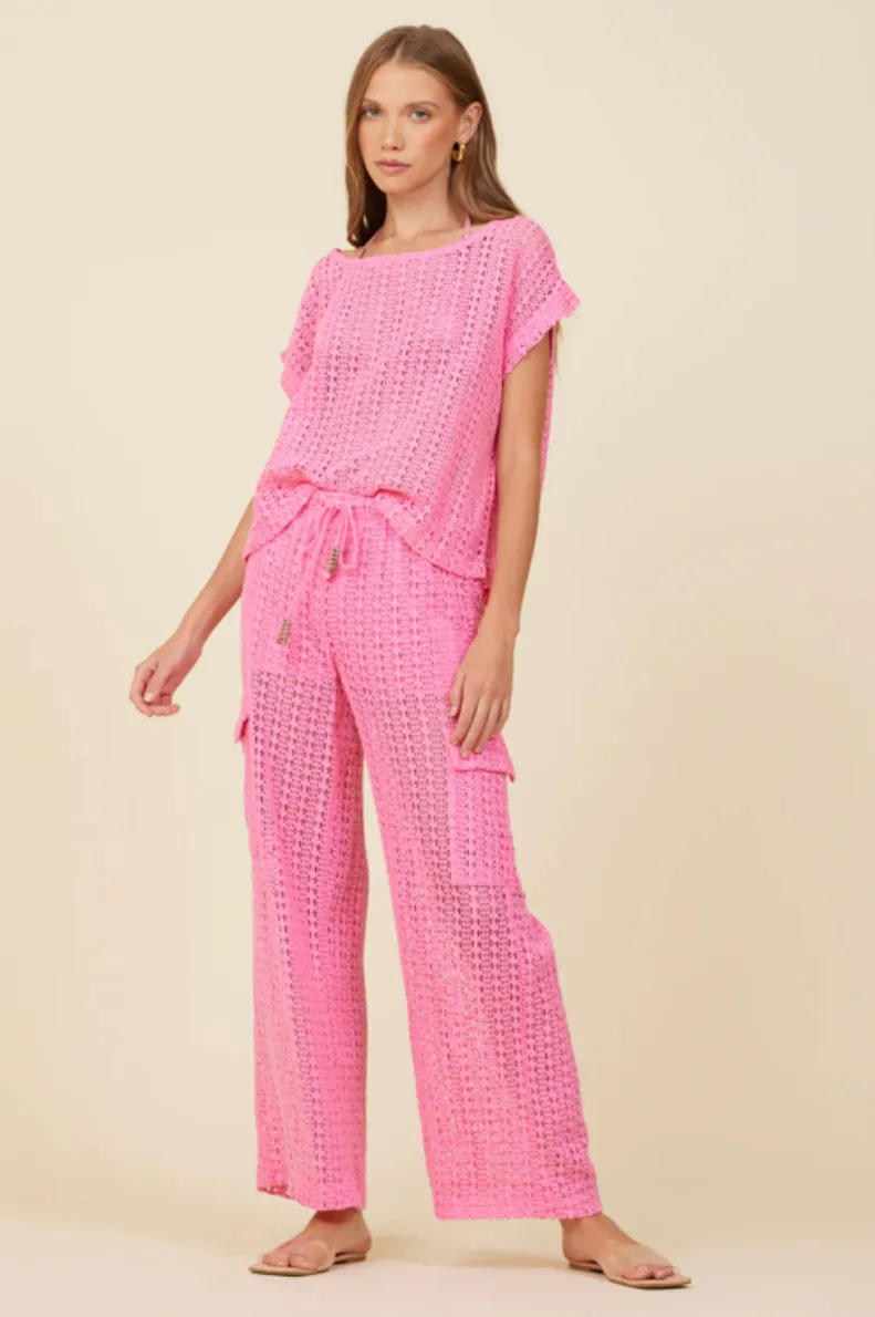 Surf Gypsy Vertical Stripe Crochet Cargos
