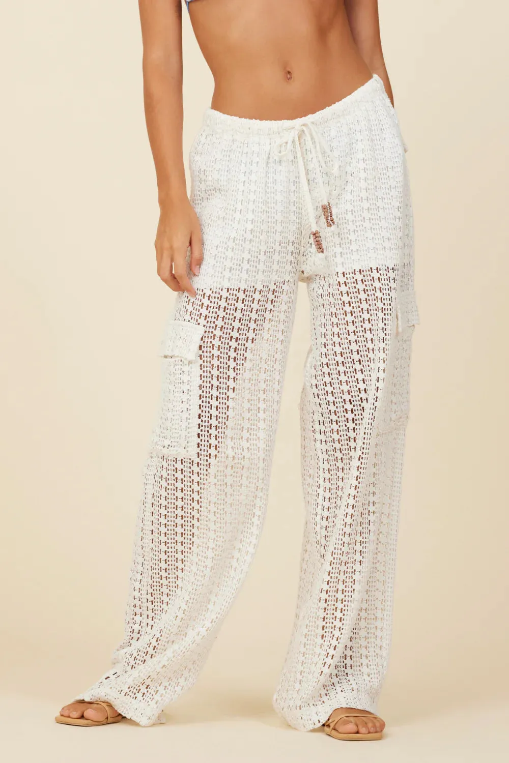 Surf Gypsy Vertical Stripe Crochet Cargos