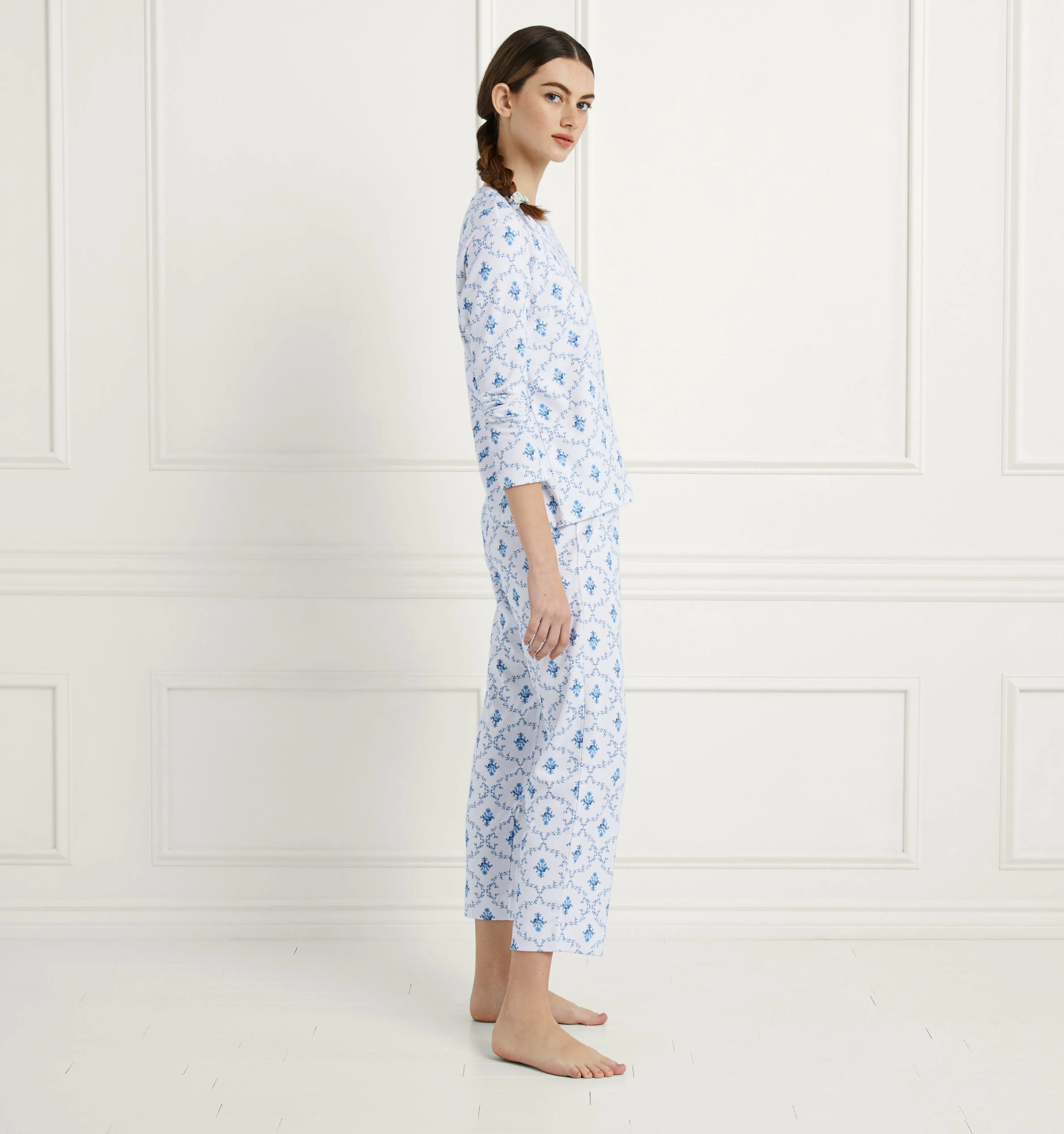 The Alice Sleep Pants - Blue Trellis