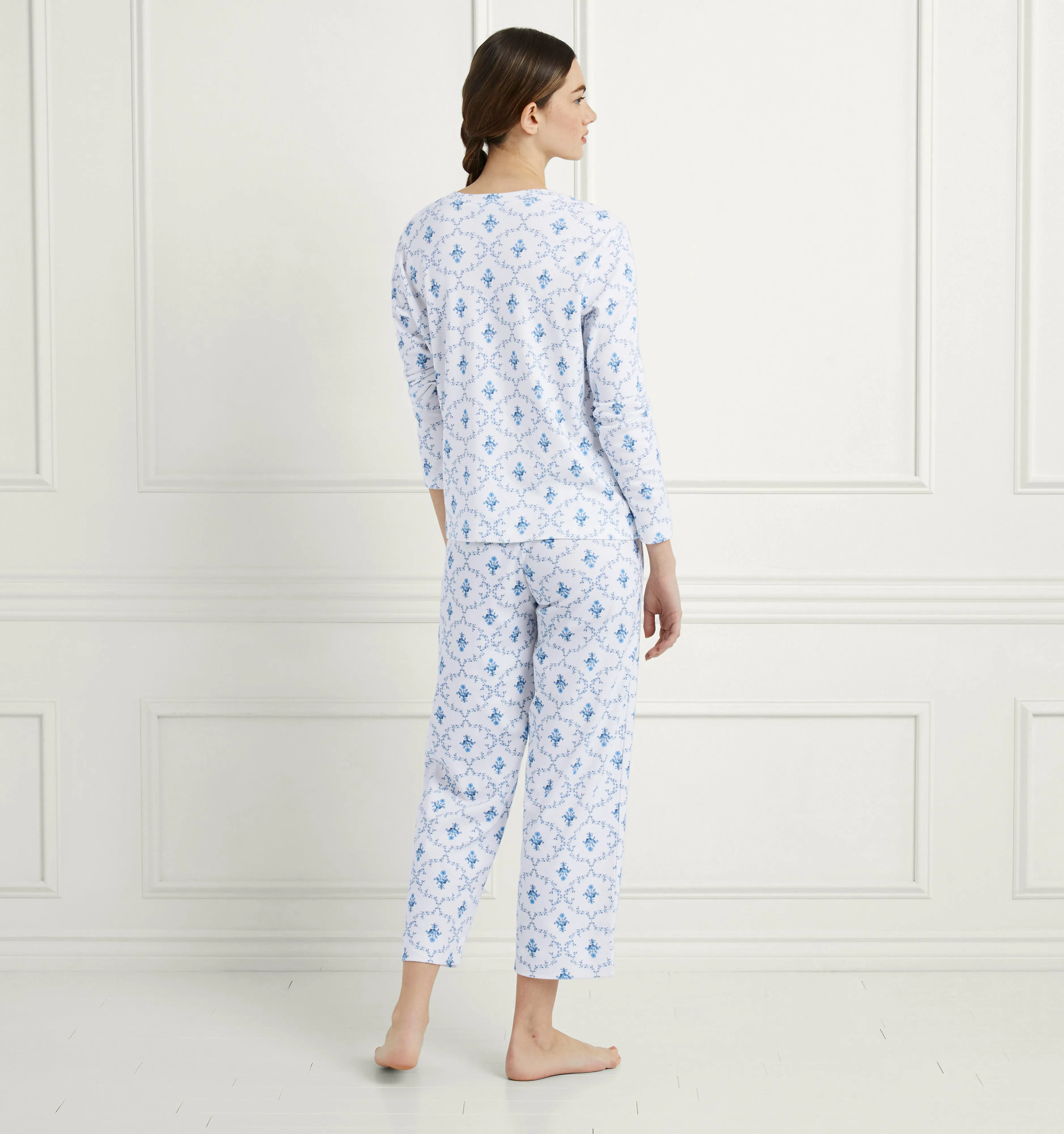 The Alice Sleep Pants - Blue Trellis