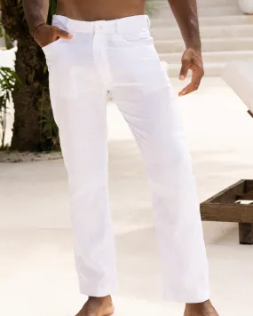 The Casa Blanca - White Linen Vacation Pants