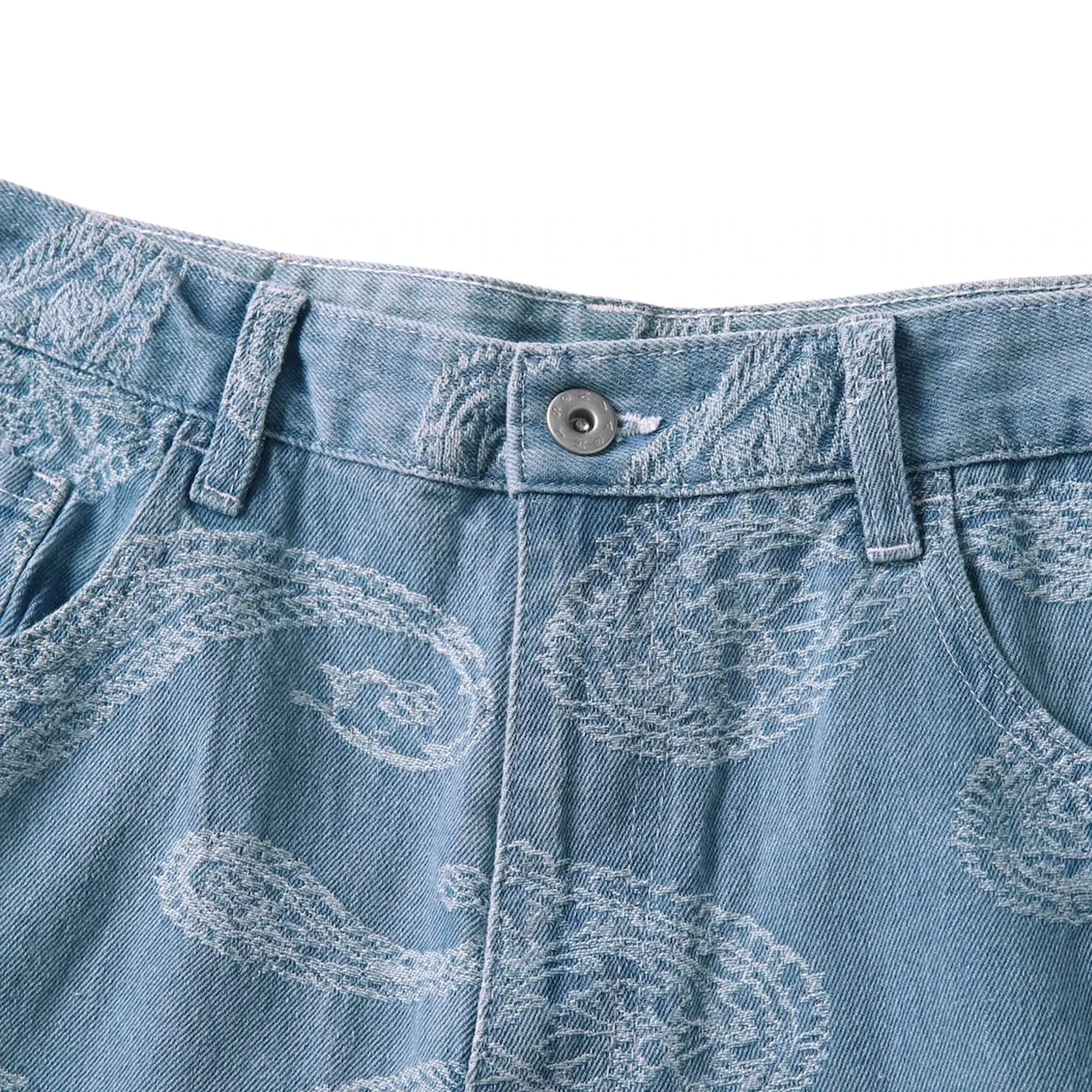 Thisisneverthat Mens Paisley Denim Pant 'Light Blue'