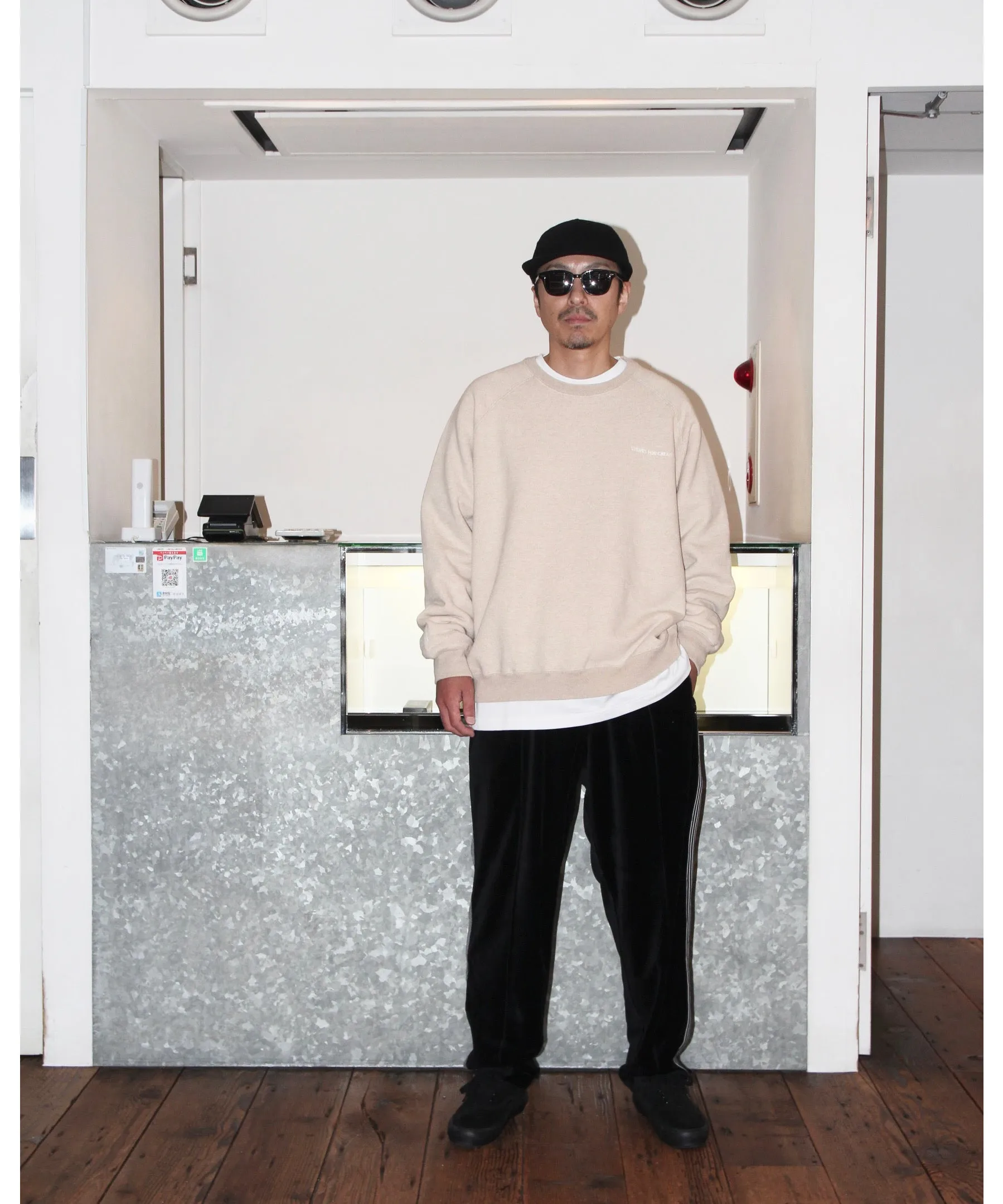 VELOUR TRACK PANTS "BLACK"