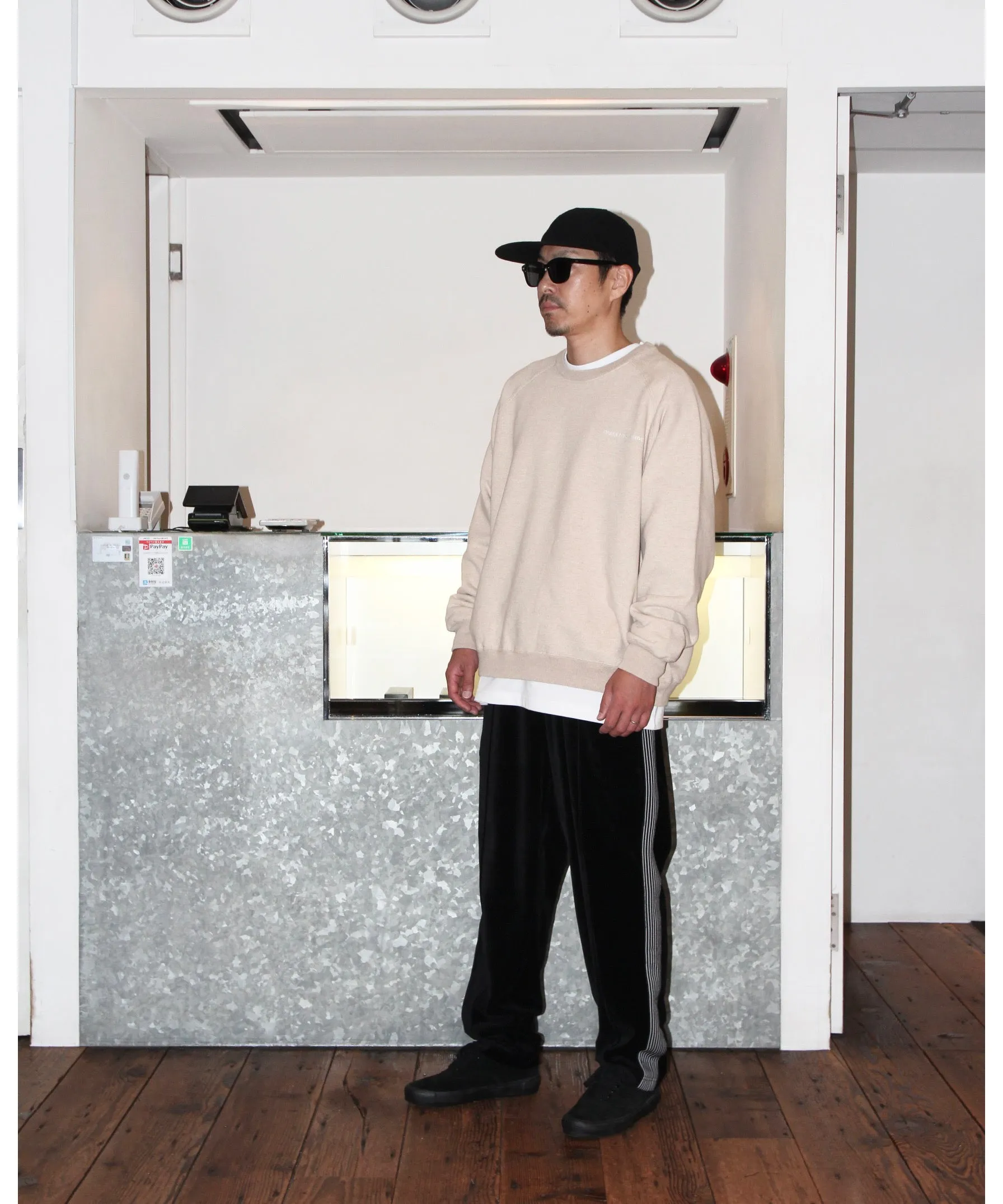 VELOUR TRACK PANTS "BLACK"