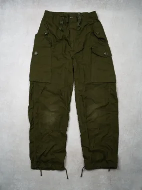 Vintage '89 Adjustable Green Army Windproof Parachute Pants (26-33 x 31)