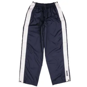 VINTAGE NIKE WHITE AND BLUE NYLON TRACK PANTS 1990S SIZE LARGE