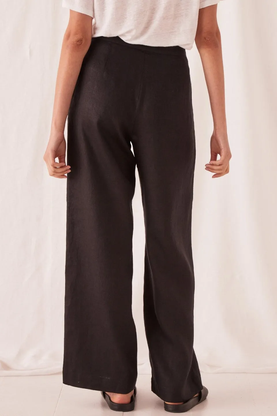 Wide Leg Canvas Black Pant