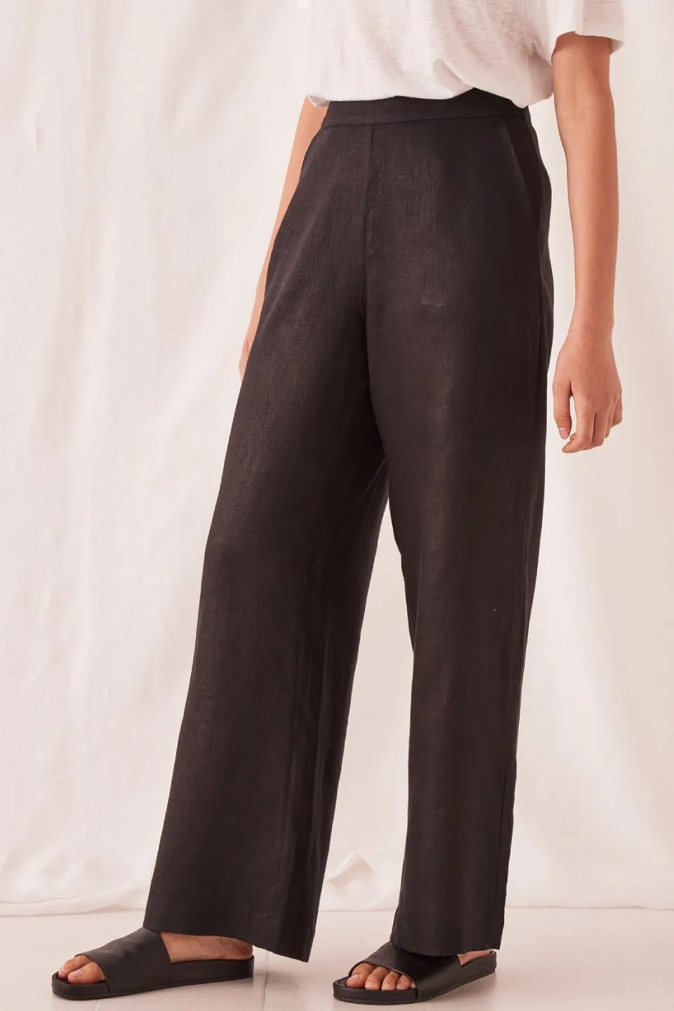 Wide Leg Canvas Black Pant